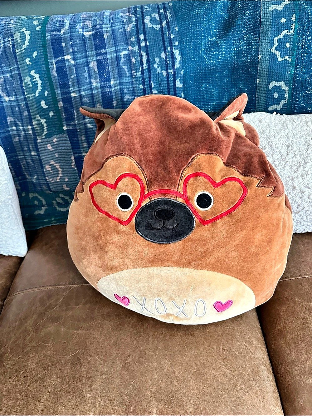 Squishmallows Brown XOXO Heart Dog Plush